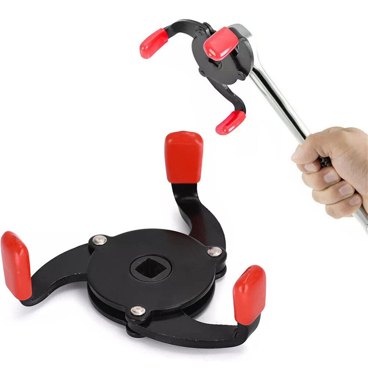 Oil Filter Wrench 3 Jaws Oil Filter Removal Tool With Built-in 3/8-inch Square Driver Universal Adjustable Oil Filter Wrench For Cars Buses anti-slip filter wrench