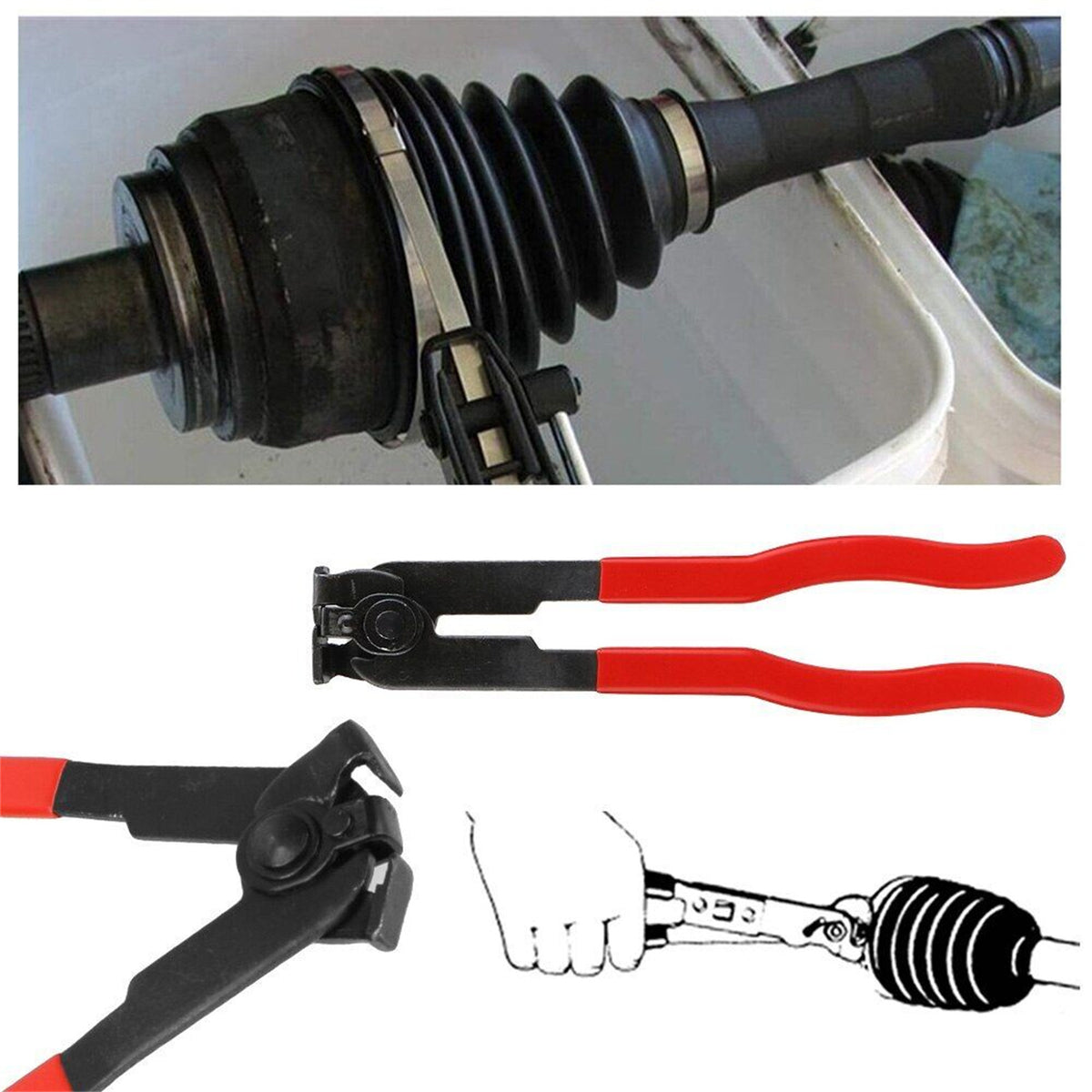 Car Banding Hand Tool CV Joint Boot Clamp Pliers For Exhaust Pipe Fuel Filter Hand Installer Car Repairs Tools ball cage pliers