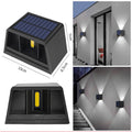 Solar LED Wall Lights 100 Lumens IP65 Waterproof High Brightness LED Headlight Beads Solar Up And Down Illuminate Outdoor Sunlight Lamp For Home Garden Porch Adjustable wall white light