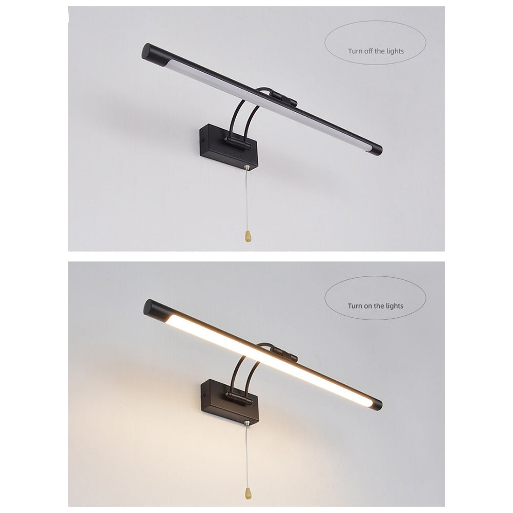 Led Bathroom Mirror Bathroom Light Fixtures With 350  Rotating Lamp Head Waterproof LED Light Strips Circular Switch Bathroom Vanity Mirror Headlight Classic black