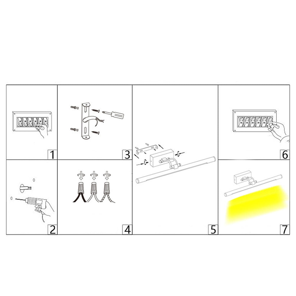 Led Bathroom Mirror Bathroom Light Fixtures With 350  Rotating Lamp Head Waterproof LED Light Strips Circular Switch Bathroom Vanity Mirror Headlight Classic black