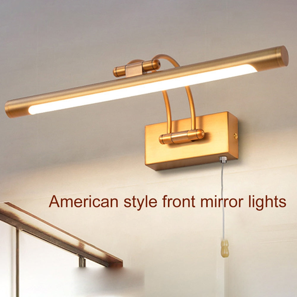 Led Bathroom Mirror Bathroom Light Fixtures With 350  Rotating Lamp Head Waterproof LED Light Strips Circular Switch Bathroom Vanity Mirror Headlight Classic black