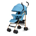 Baby Stroller Four-wheel Foldable Lightweight Baby Carriage with Front Wheel Shock Absorber Blue