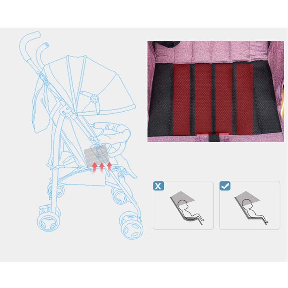 Baby Stroller Four-wheel Foldable Lightweight Baby Carriage with Front Wheel Shock Absorber Blue