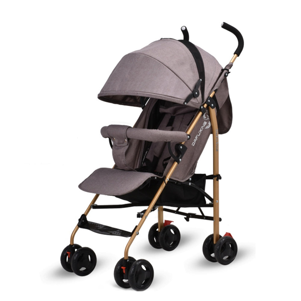 Baby Stroller Four-wheel Foldable Lightweight Baby Carriage with Front Wheel Shock Absorber Blue