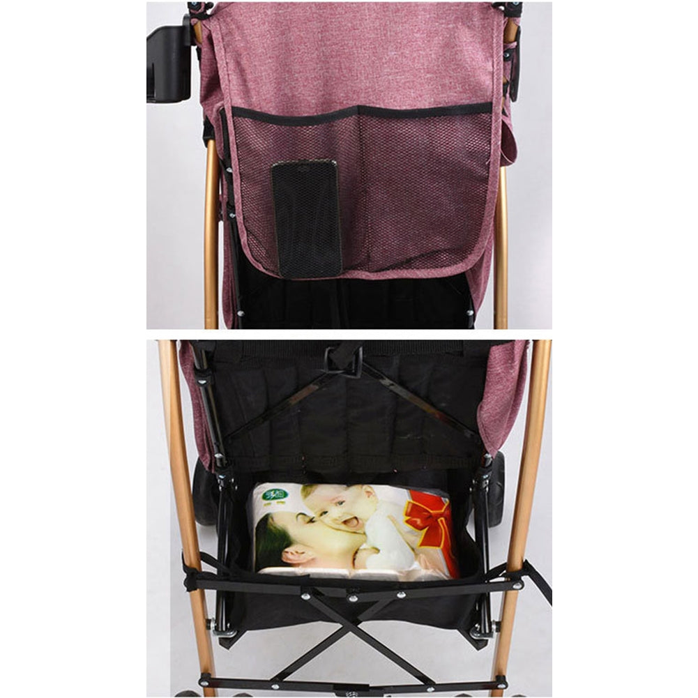 Baby Stroller Four-wheel Foldable Lightweight Baby Carriage with Front Wheel Shock Absorber Blue