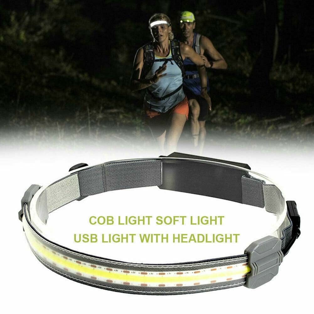 Mini Portable Led Headlight 350 Lumens Usb Charging Outdoor Running Fishing Head Torch Headlamp black