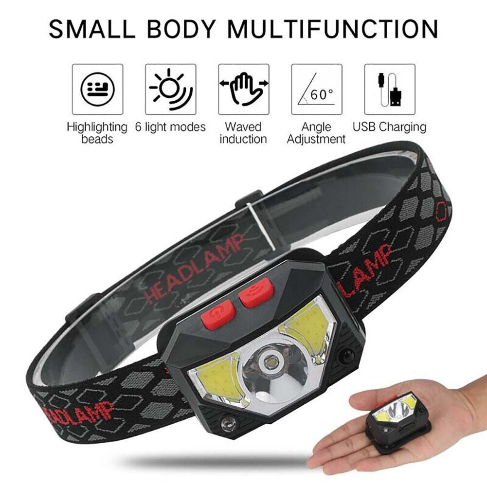 Powerful Mini Led Headlamp Multifunctional Lightweight Cob Flashlight Torch Headlight For Camping Fishing W826A