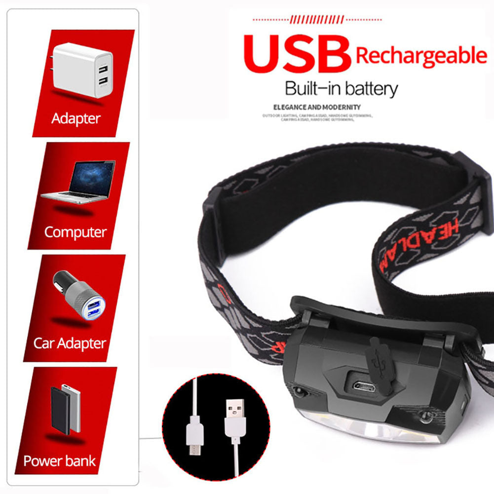 Powerful Mini Led Headlamp Multifunctional Lightweight Cob Flashlight Torch Headlight For Camping Fishing W826A