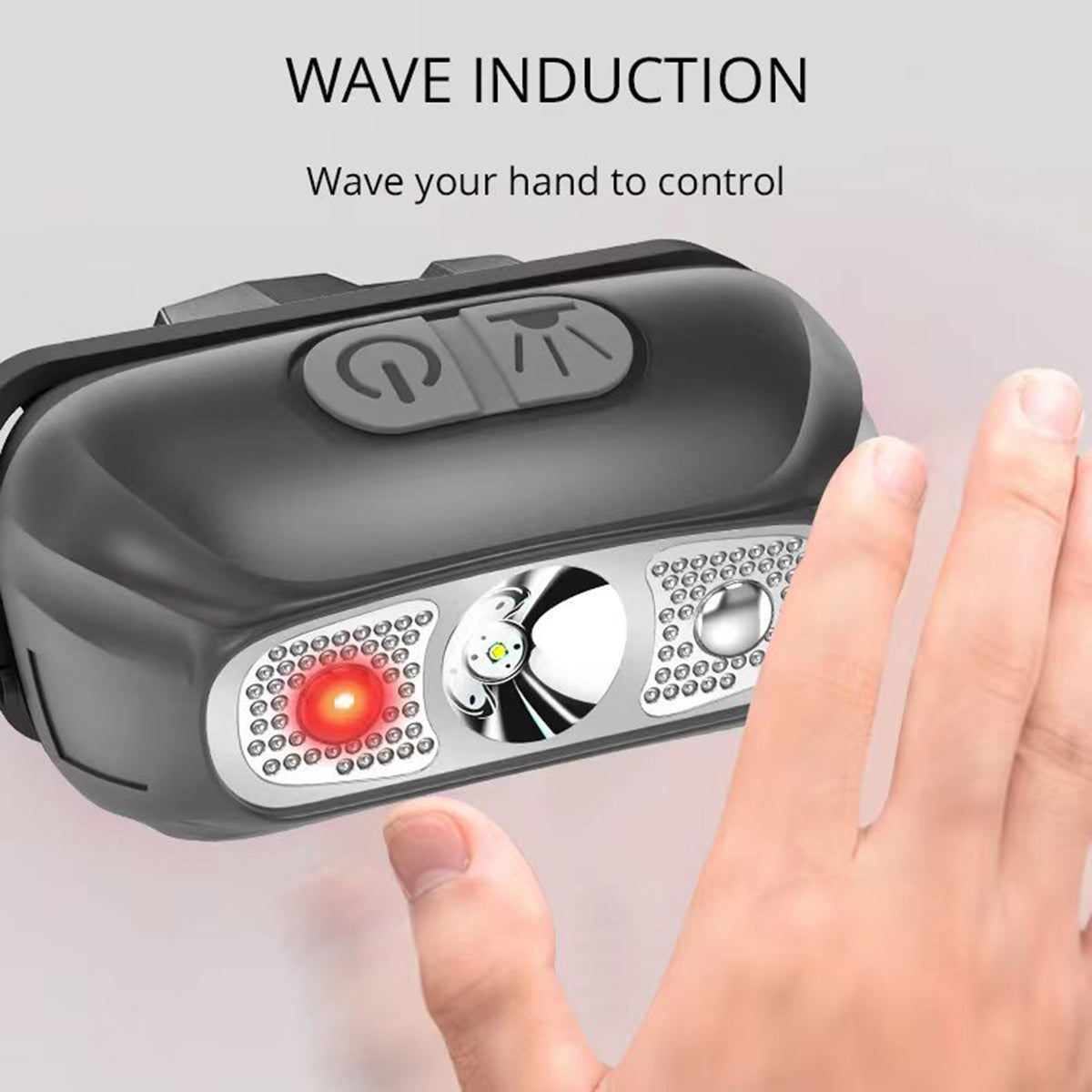Outdoor Mini Led Headlight Portable Super Bright USB Charging Head-mounted Flashlight Black Non-inductive