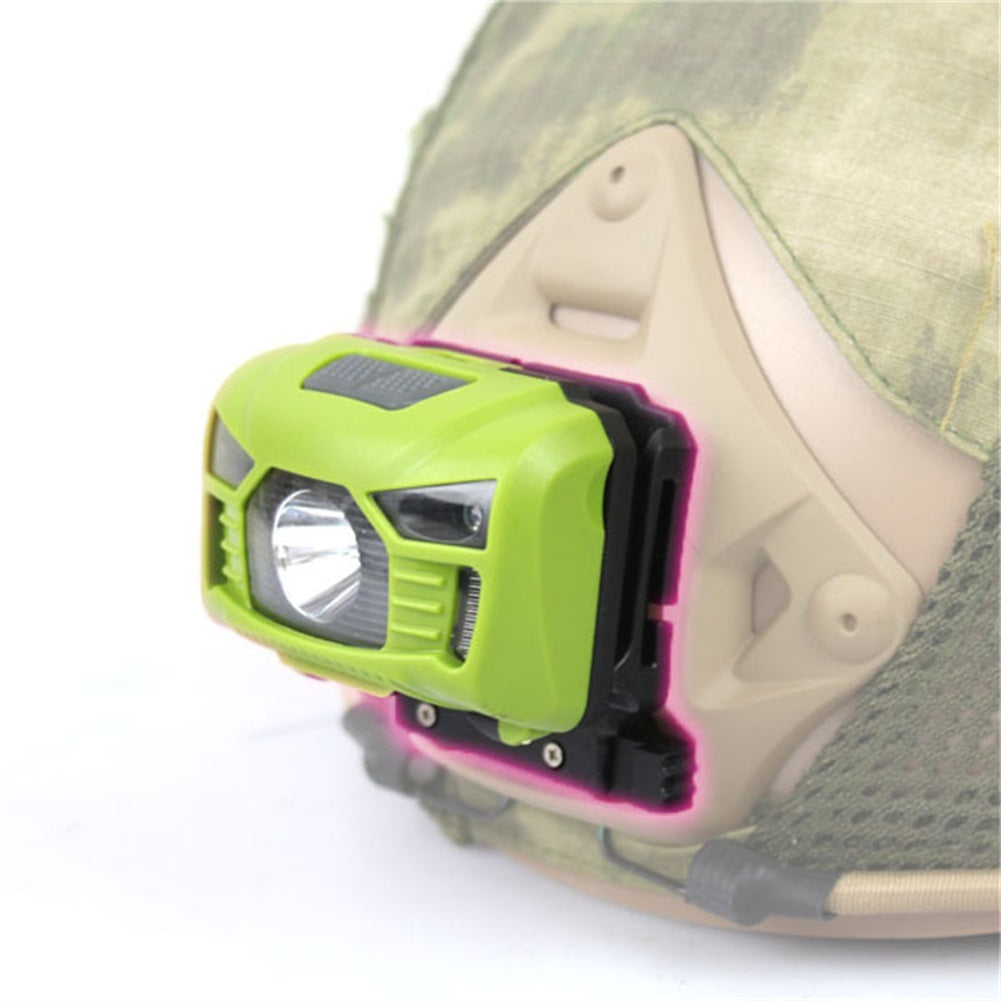 Q5 Helmet Light USB Charging Signal Light Sensor Headlamp For Hunting Fishing Waterproof For M88 Mich Holder Headlight green