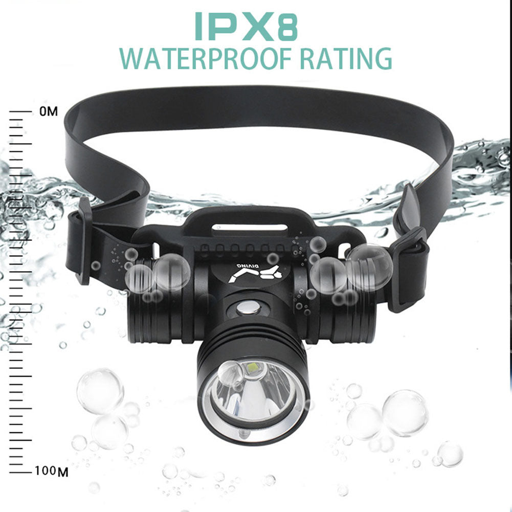 L2 Sst40 Dh06 Underwater Diving Headlight with Head Band High Power Led Head Flashlight Torch White Light