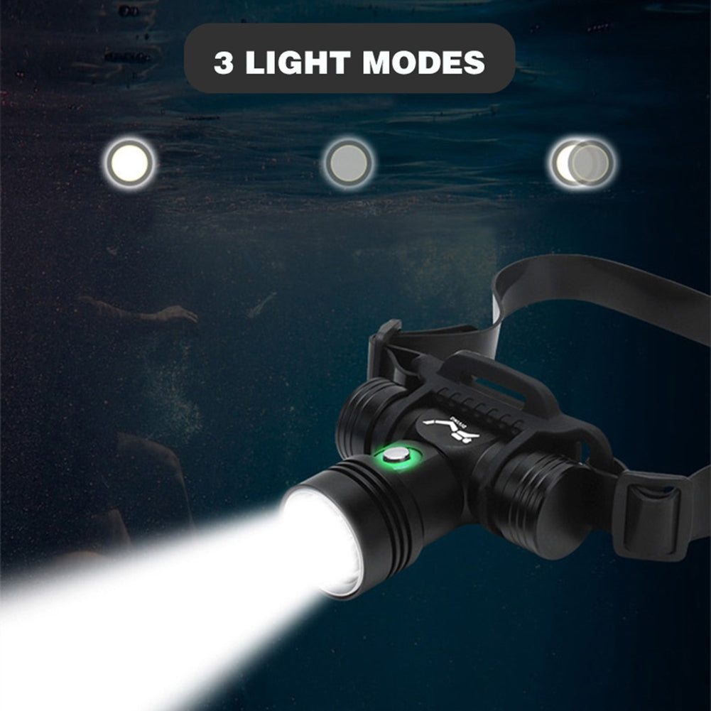 L2 Sst40 Dh06 Underwater Diving Headlight with Head Band High Power Led Head Flashlight Torch White Light
