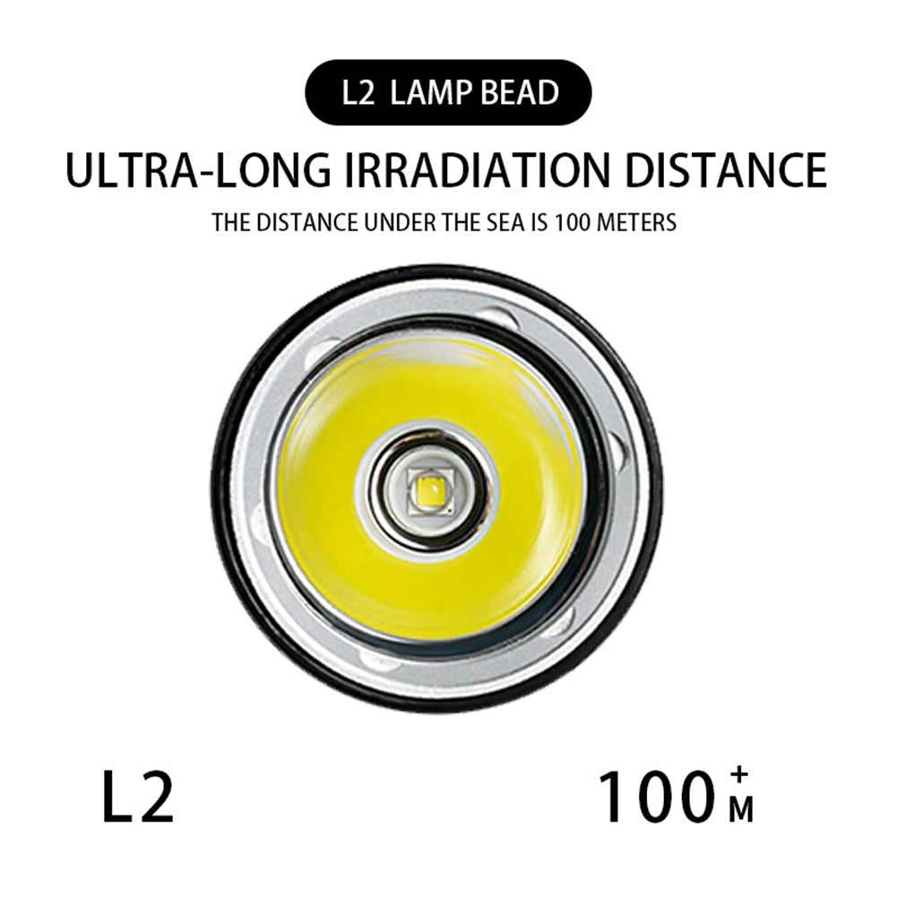 L2 Sst40 Dh06 Underwater Diving Headlight with Head Band High Power Led Head Flashlight Torch White Light