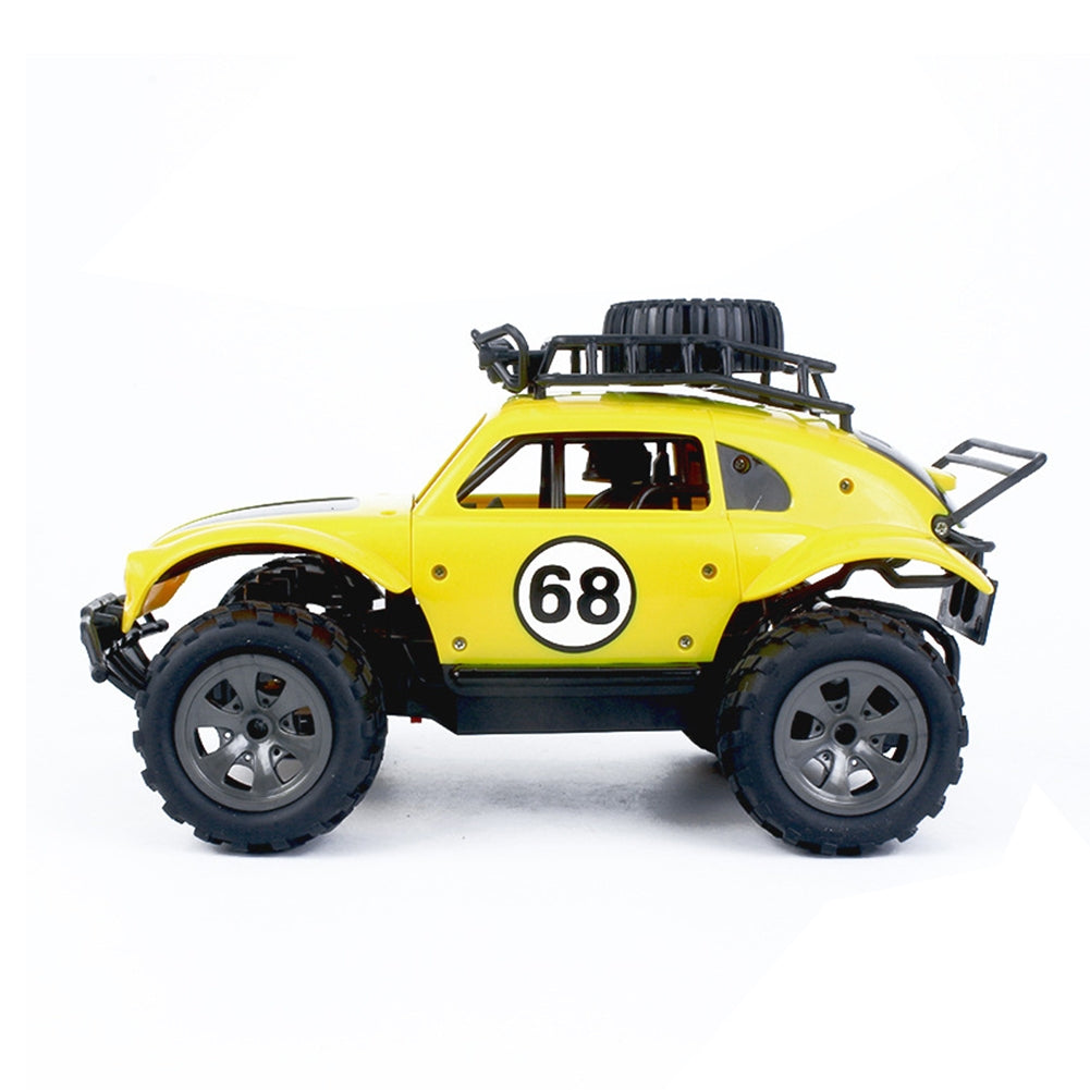1:18 High-speed Off-road RC Car Toy 2.4g Rechargeable Classic Car Model Toy without headlights Yellow
