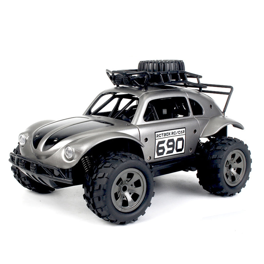 1:18 High-speed Off-road RC Car Toy 2.4g Rechargeable Classic Car Model Toy without headlights Silver