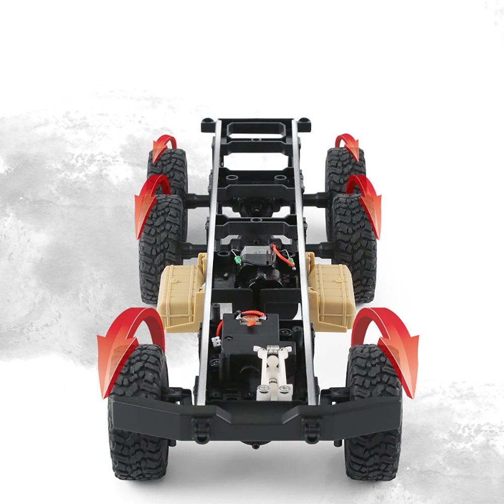Remote Control Truck with Headlights Full Scale 6WD Shock Absorption Off-Road Vehicle for Boys Girls Army Green