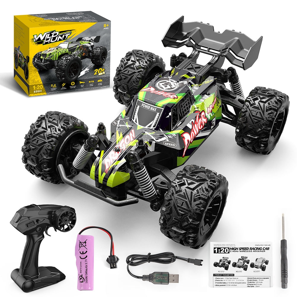 2.4g Remote Control Car 4wd Rc Drift Car 20km/h Power Motor Independent Shock Absorber Anti-crash Rc Vehicle S757-green 1:20