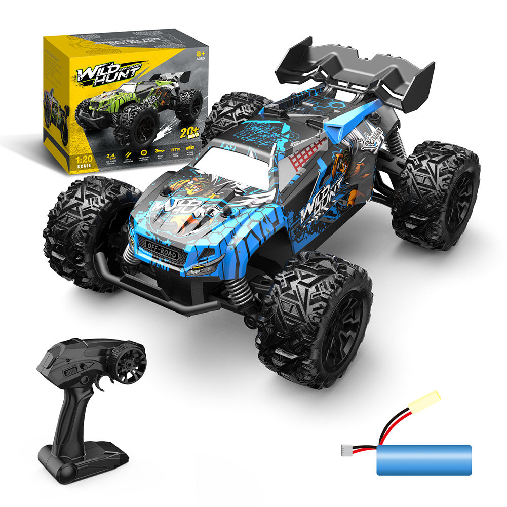 2.4g Remote Control Car 4wd Rc Drift Car 20km/h Power Motor Independent Shock Absorber Anti-crash Rc Vehicle S757-green 1:20