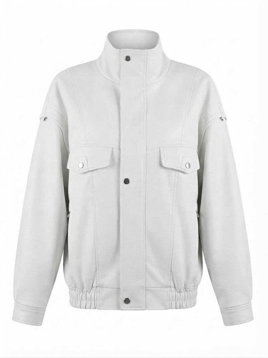 Audacious Oversized Faux Leather Jacket