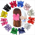 Color: Light Grey - 18*19 CM Lovely Dovetail Ribbon Bowknot Baby Hair Rope Solid Color Handmade Bows Elastic Hairband Ponytail Headwear Kids Gifts