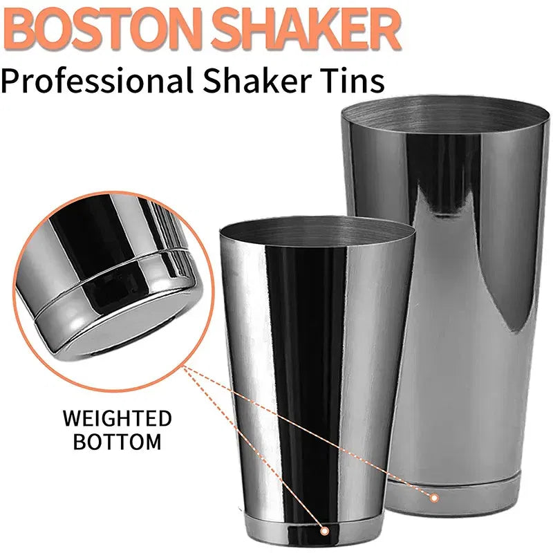 Color: light green - Stainless Steel Boston Shaker Bar Shaker with different Surface Finish -2 Piece Cocktail Shaker, 15-Ounce and 25-Ounce