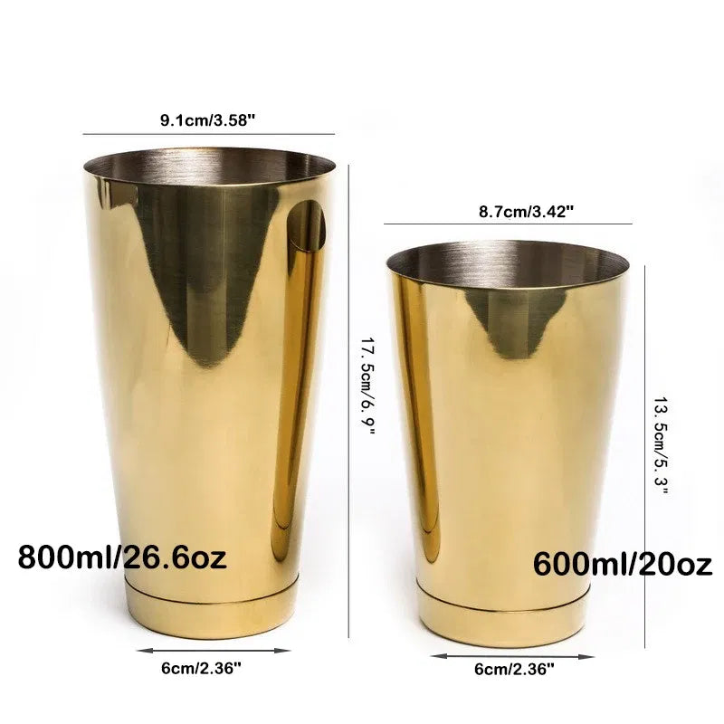 Color: light green - Stainless Steel Boston Shaker Bar Shaker with different Surface Finish -2 Piece Cocktail Shaker, 15-Ounce and 25-Ounce