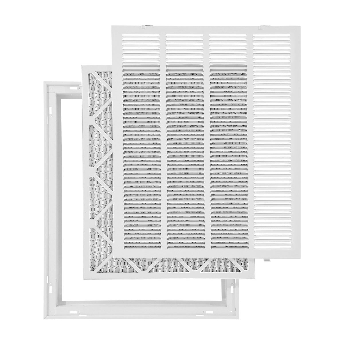 Return Air Filter Grille, Fits W20 x H25in Duct Opening Size, Filter Included, Return Air Vent Cover for Wall, Powder-Coated Steel Return Air Grill Detachable Face/Door for 1 inch Filters