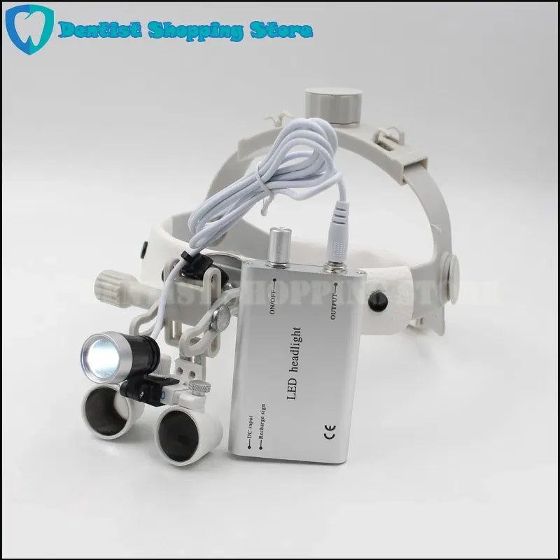 Color: Blue - Headband LED light Medical Surgical Dental Headlight with (2.5X,3.5X optional) Surgical loupes