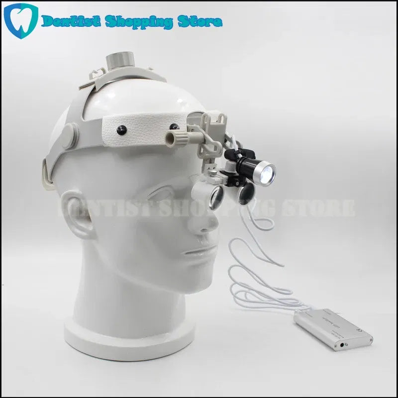 Color: Blue - Headband LED light Medical Surgical Dental Headlight with (2.5X,3.5X optional) Surgical loupes
