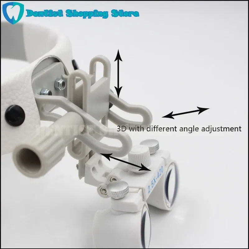 Color: Blue - Headband LED light Medical Surgical Dental Headlight with (2.5X,3.5X optional) Surgical loupes
