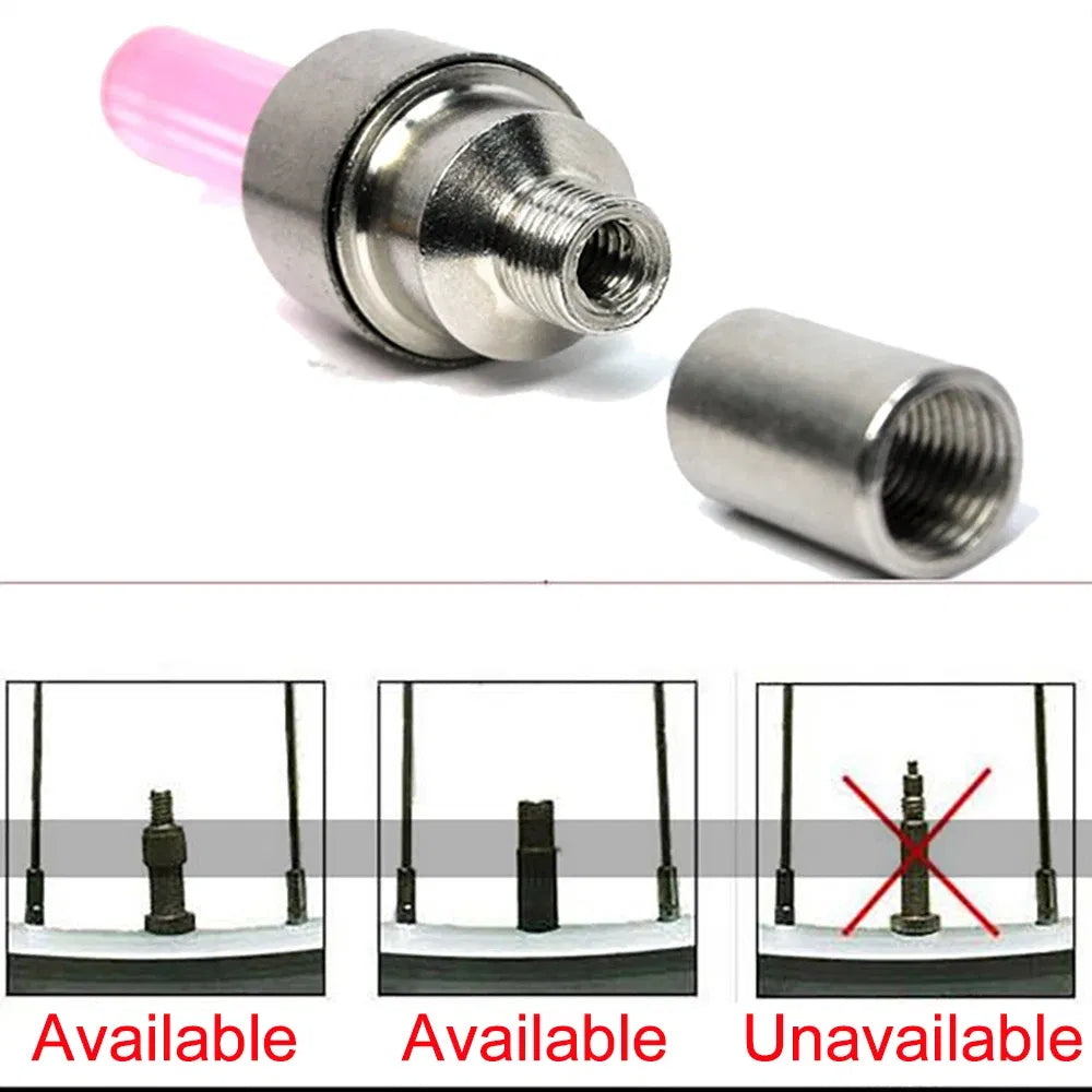 Color: WHITE, Ships From: CHINA - Bike Valve Caps Lamp Neon Spoke Light Bike Cool LED Flash For Road Bicycle MTB Motorcycle Car Tire Nozzle Cycling Accessories