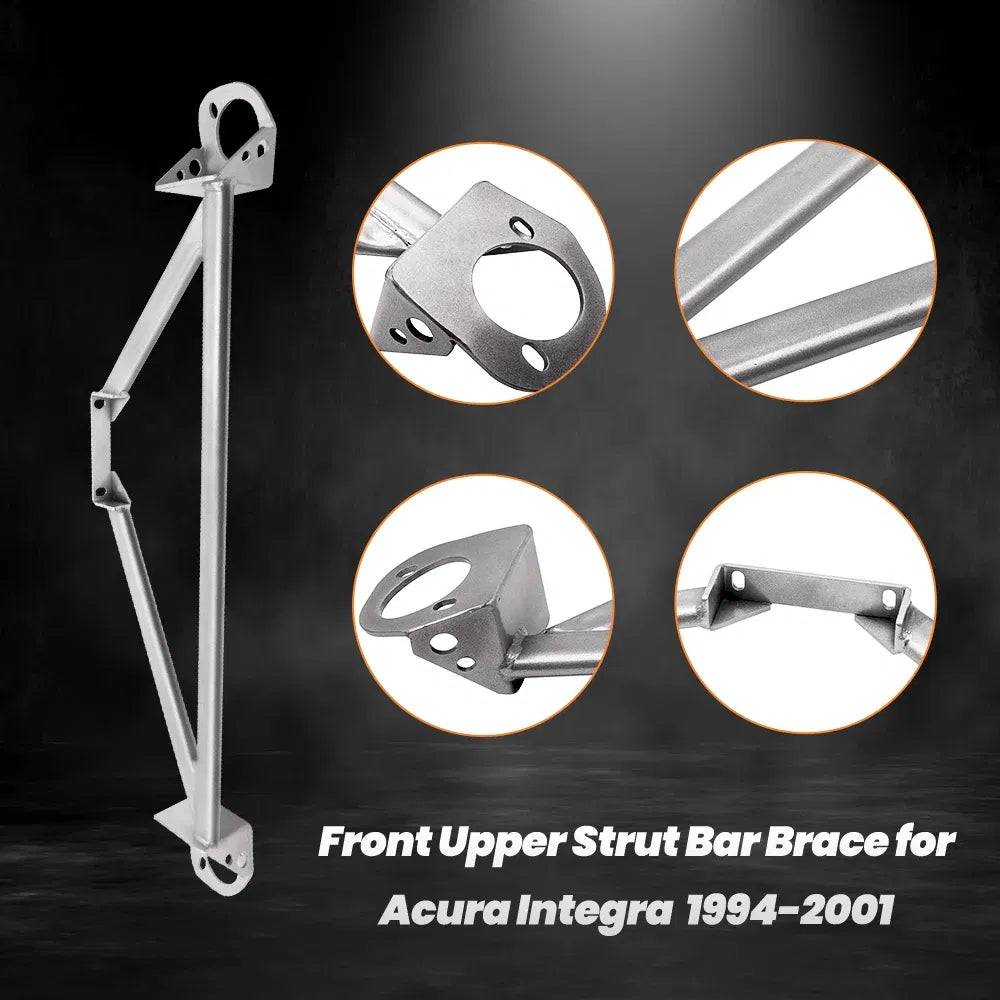 Ships From: CHINA - 3 Points Front Upper Strut Tower Brace Bar for Honda Civic Del Sol EG EK 92-00 For Acura Integra DC2 CRX Del Sol Steel Stability