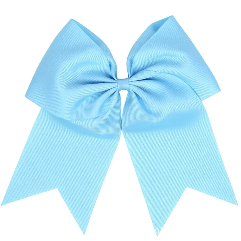 Color: Light Grey - 18*19 CM Lovely Dovetail Ribbon Bowknot Baby Hair Rope Solid Color Handmade Bows Elastic Hairband Ponytail Headwear Kids Gifts