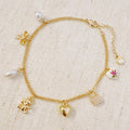 Bear & Bow Charm Anklet – Playful Gold Chain with Heartfelt Details-0