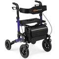 Rollator Walker for Seniors Folding Rolling Walker with Seat-Purple