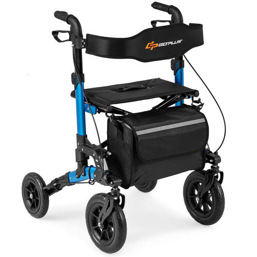 Rollator Walker for Seniors Folding Rolling Walker with Seat-Purple