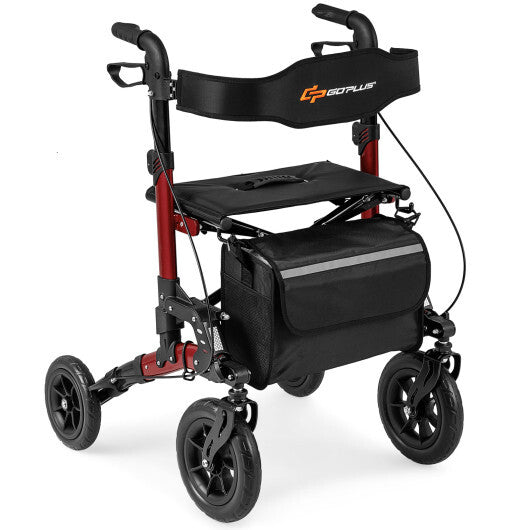 Rollator Walker for Seniors Folding Rolling Walker with Seat-Purple