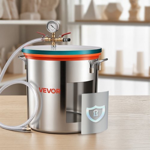 9 Gallon Vacuum Chamber, Stainless Steel, Vacuum Degassing Chamber with Tempered Glass Lid, Hose, Air Filter, for Resin Casting, Stabilizing Wood, Degassing Silicone, Epoxies, Essential Oils