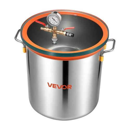 9 Gallon Vacuum Chamber, Stainless Steel, Vacuum Degassing Chamber with Tempered Glass Lid, Hose, Air Filter, for Resin Casting, Stabilizing Wood, Degassing Silicone, Epoxies, Essential Oils