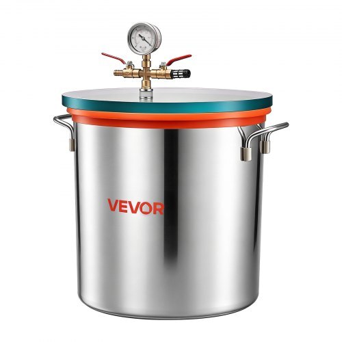 9 Gallon Vacuum Chamber, Stainless Steel, Vacuum Degassing Chamber with Tempered Glass Lid, Hose, Air Filter, for Resin Casting, Stabilizing Wood, Degassing Silicone, Epoxies, Essential Oils