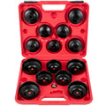 Oil Filter Socket Set, 14 Pcs Oil Filter Wrench Set, Sturdy Steel Oil Filter Socket, 3/8" Oil Filter Socket, Low Profile Oil Filter Socket Set For Easy Access, Oil Filter Wrench Cap Set with Ca