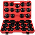 Oil Filter Socket Set, 30 Pcs Oil Filter Wrench Set, Sturdy Steel Oil Filter Socket, 3/8" Oil Filter Socket, Low Profile Oil Filter Socket Set For Easy Access, Oil Filter Wrench Cap Set with Ca