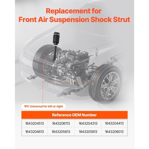 Front Air Suspension Struts Shock Absorbers, Compatible With Mercedes Benz W164 Front Without ADS (2005-2011) GL350 GL450, Replacement for 1643204513 1643206113 1643204313 1643204413 1643204613