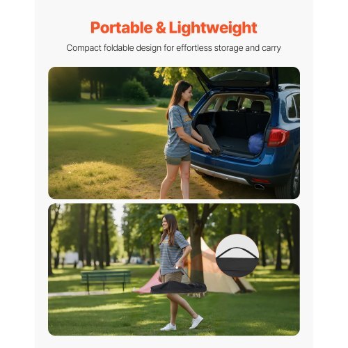 Folding Camping Table, Portable Roll Up Side Tables, Lightweight Aluminum Beach Table with Adjustable Height, Top Mesh Layer and Carry Bag, For Outdoor BBQ Tailgating Picnic, Travel, Silver