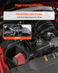 Cold Air Intake, 3.3 Inch Cold Air Intake System + Heat Shield Compatible with 2016-2023 Toyota Tacoma 3.5L V6 Gas, High Flow Filter Kit Improved Horsepower, Throttle Response, High Performance