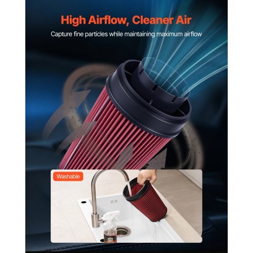 Cold Air Intake, 3.9 Inch Cold Air Intake System + Heat Shield Compatible with 1999-2006 Chevy Silverado/GMC Sierra 1500 V8 4.8L/5.3L, High Flow Filter Kit Improve Horsepower, Throttle Response