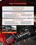 Cold Air Intake, 3.5 Inch Cold Air Intake System + Heat Shield Compatible with 2007-2008 Cadillac Escalade, Chevy Silverado/Suburban, GMC Sierra/Yukon, High Flow Filter Kit Improve Horsepower