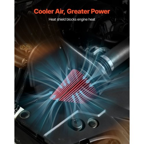 Cold Air Intake, 3.5 Inch Cold Air Intake System + Heat Shield Compatible with 2007-2008 Cadillac Escalade, Chevy Silverado/Suburban, GMC Sierra/Yukon, High Flow Filter Kit Improve Horsepower
