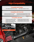 Cold Air Intake, 3.94 Inch Cold Air Intake System + Heat Shield Compatible with 2015 Cadillac Escalade, Chevy Suburban/Tahoe/Silverado, GMC Yukon/Sierra, High Flow Filter Kit Improve Horsepower